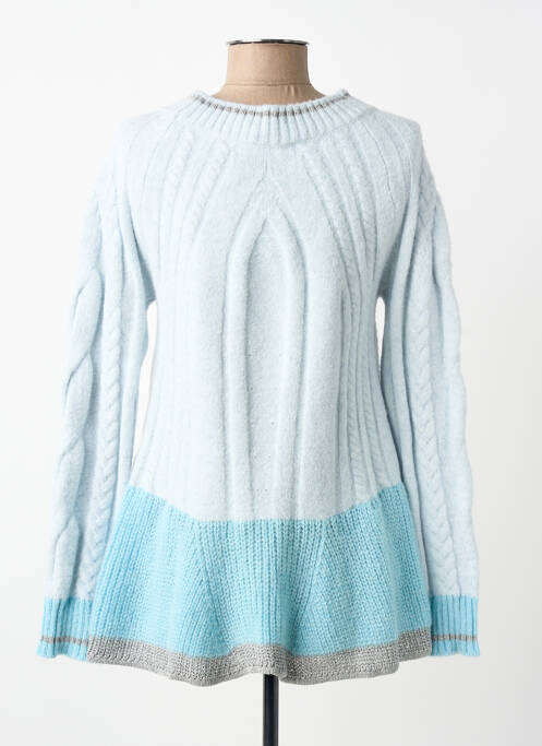 Pull tunique col rond manches longues bleu ELISA CAVALETTI femme
