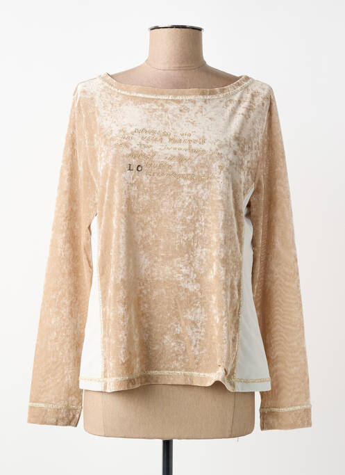 Top stretch manches longues beige ELISA CAVALETTI femme
