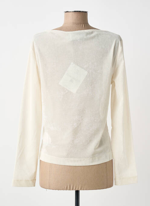 Top coupe cintrée manches longues beige ELISA CAVALETTI femme