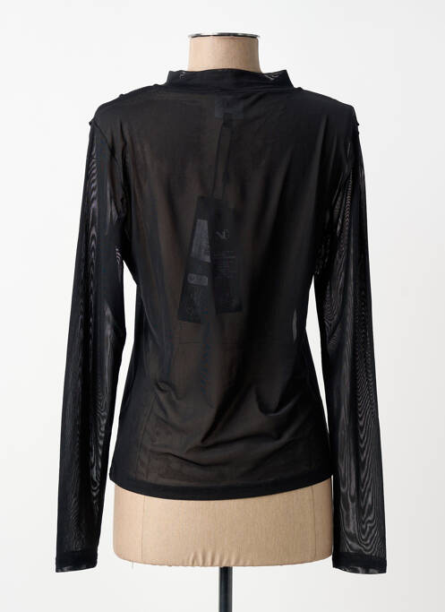 Top coupe cintrée manches longues noir NÜ femme