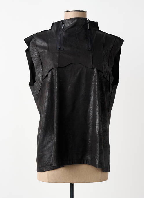 Top stretch manches courtes noir NÜ femme