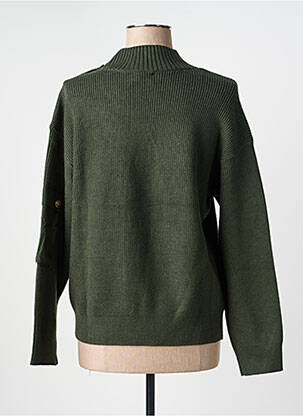 Pull col rond manches longues vert K-DESIGN femme