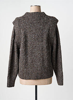 Pull col v manches longues gris NÜ femme