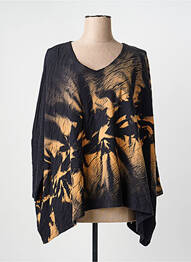 Top imprimé fantaisie manches longues noir GRIZAS femme