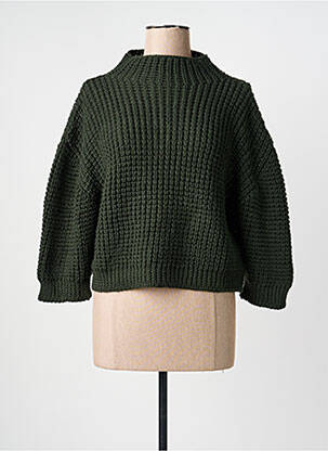 Pull coupe droite manches longues vert EVA KAYAN femme