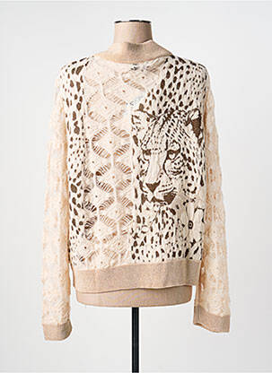 Gilet manches longues resserrée sur le bas beige ELISA CAVALETTI femme