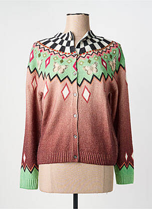 Gilet manches longues fermeture boutonnée sur le devant marron JEI'S BY LETIZIA DENARO femme