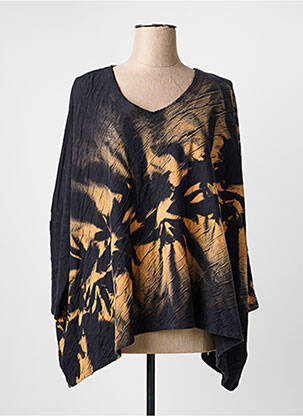 Top imprimé fantaisie manches longues noir GRIZAS femme