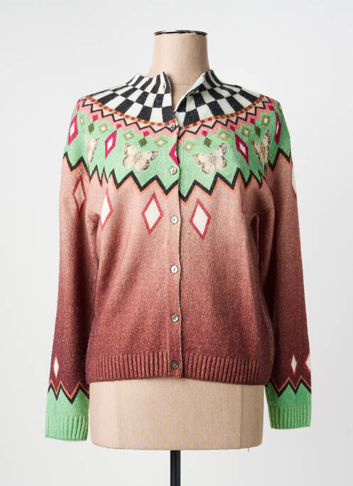 Gilet manches longues fermeture boutonnée sur le devant marron JEI'S BY LETIZIA DENARO femme