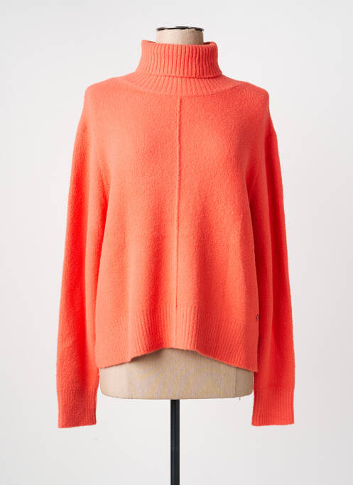 Pull col roulé manches longues manches longues orange RINO & PELLE femme