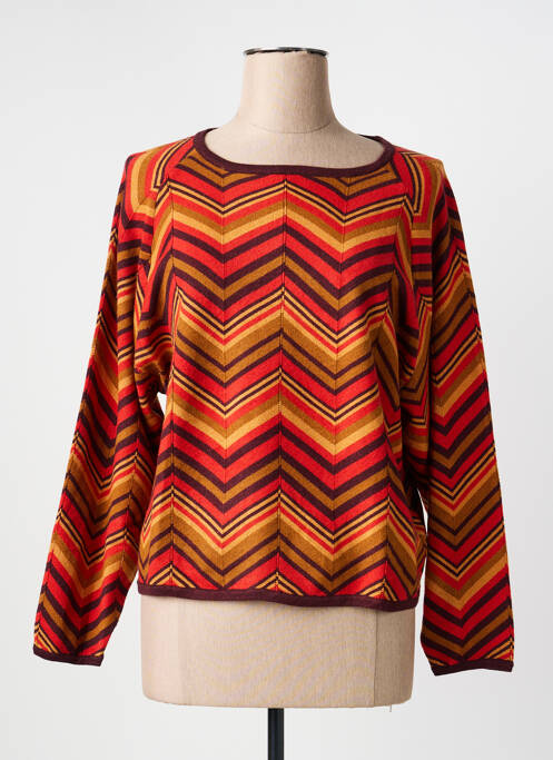 Pull col rond manches longues orange SURKANA femme