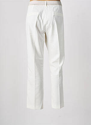 Pantalon droit fermeture zippée sous rabat avec crochet blanc SIGNE NATURE femme