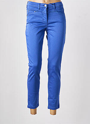 Pantalon droit fermeture zippée sous rabat boutonné bleu fonce BETTY BARCLAY femme