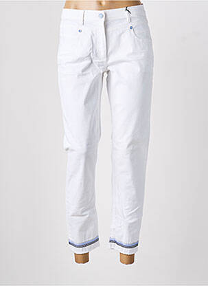 Pantalon 7/8 fermeture zippée sous rabat boutonné blanc BETTY BARCLAY femme