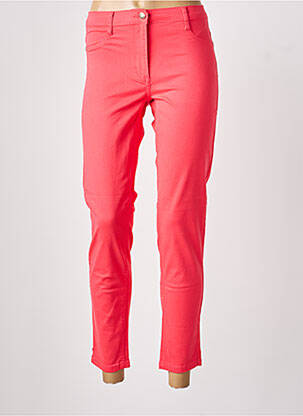 Pantalon 7/8 fermeture zippée sous rabat boutonné rouge BETTY BARCLAY femme