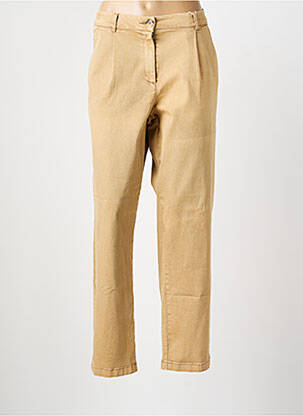 Pantalon droit fermeture zippée sous rabat boutonné beige GARCIA femme