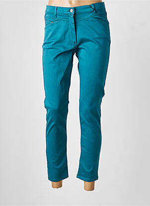 Pantalon droit fermeture zippée sous rabat boutonné bleu BETTY BARCLAY femme