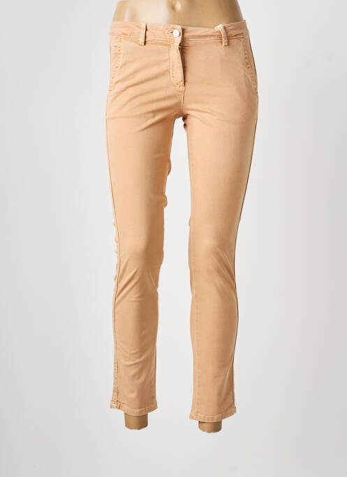 Pantalon 7/8 fermeture zippée sous rabat boutonné beige SUD EXPRESS femme