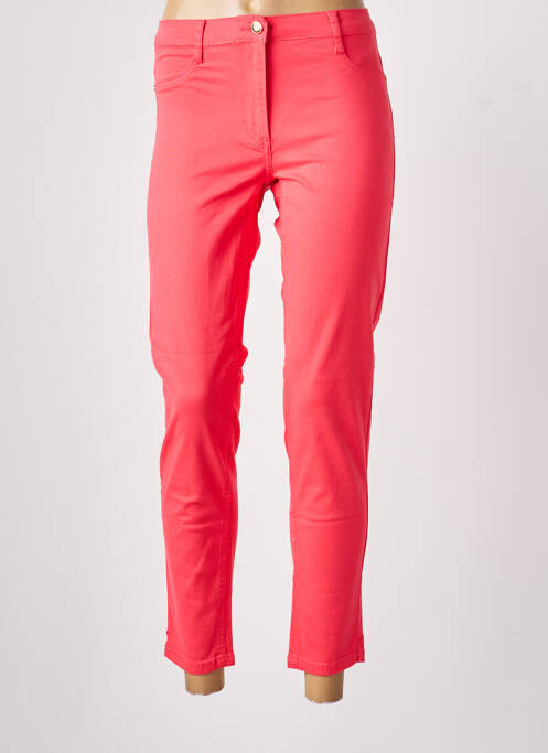Pantalon 7/8 fermeture zippée sous rabat boutonné rouge BETTY BARCLAY femme
