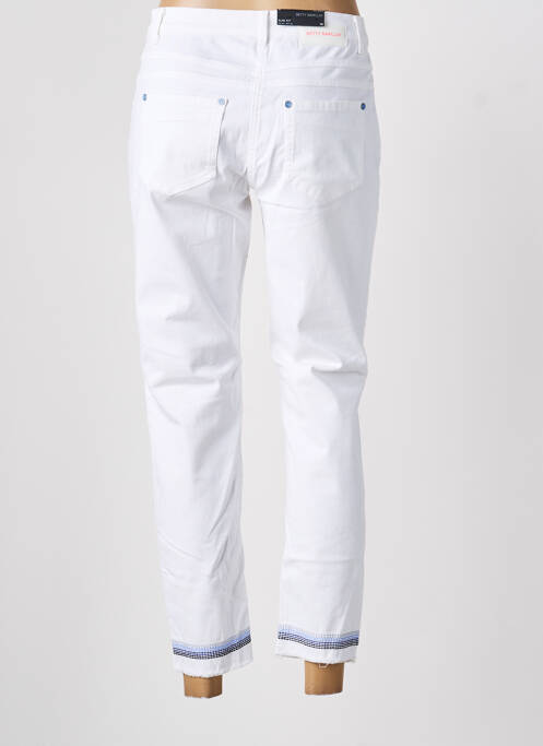 Pantalon 7/8 fermeture zippée sous rabat boutonné blanc BETTY BARCLAY femme