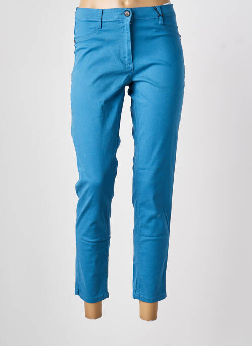 Pantalon 7/8 fermeture zippée sous rabat boutonné bleu BETTY BARCLAY femme