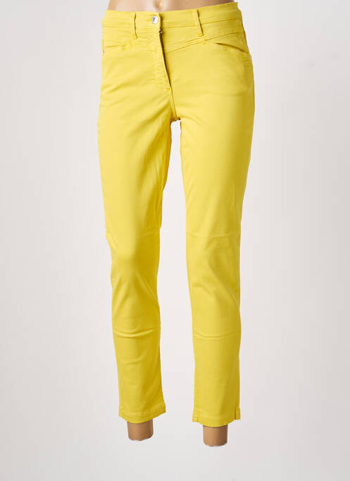 Pantalon 7/8 fermeture zippée sous rabat boutonné jaune BETTY BARCLAY femme