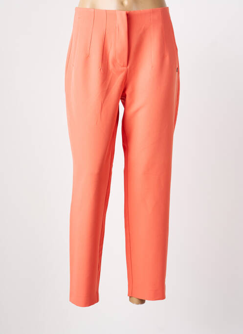 Pantalon 7/8 fermeture zippée sous rabat avec crochet orange GARCIA femme