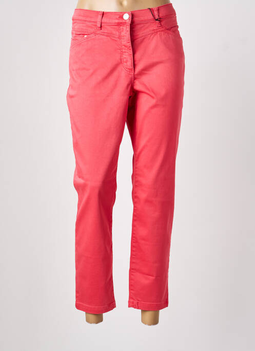 Pantalon 7/8 fermeture zippée sous rabat boutonné rouge BETTY BARCLAY femme