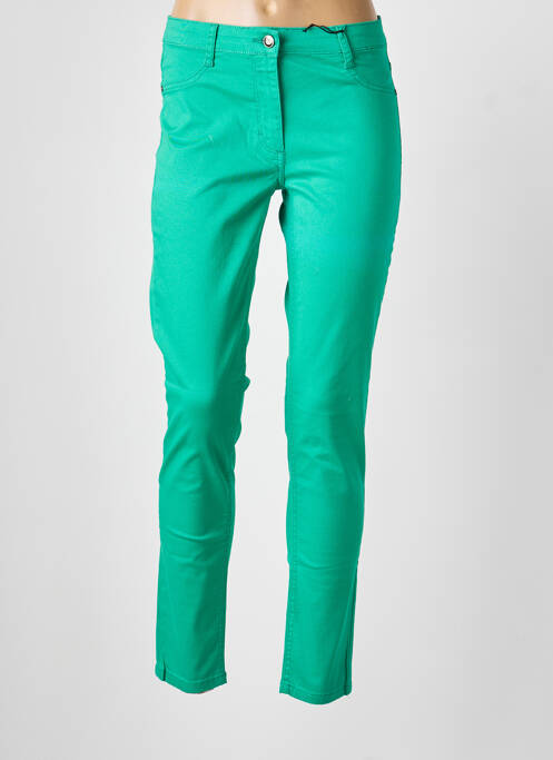 Pantalon 7/8 fermeture zippée sous rabat boutonné vert BETTY BARCLAY femme