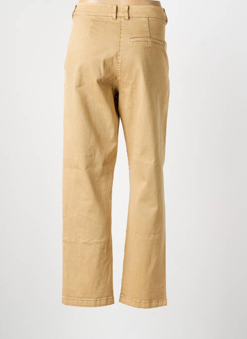 Pantalon droit fermeture zippée sous rabat boutonné beige GARCIA femme