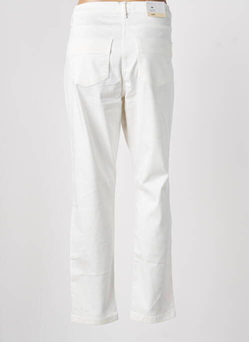 Pantalon droit fermeture zippée sous rabat boutonné blanc BETTY BARCLAY femme
