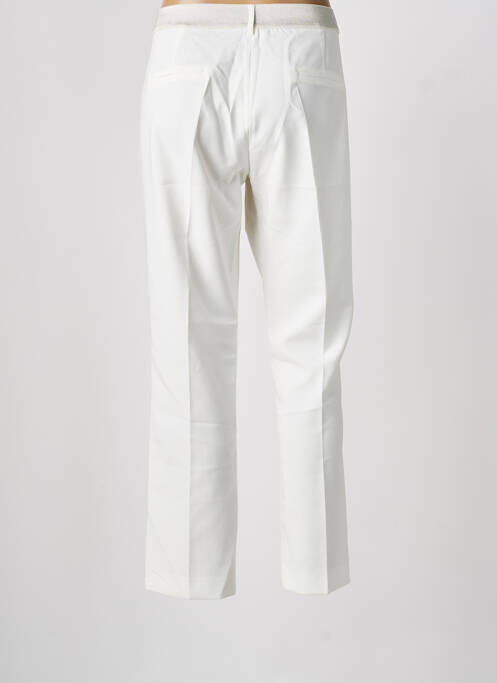 Pantalon droit fermeture zippée sous rabat avec crochet blanc SIGNE NATURE femme
