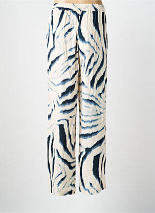 Pantalon droit tissage popeline taille normale bleu SIGNE NATURE femme