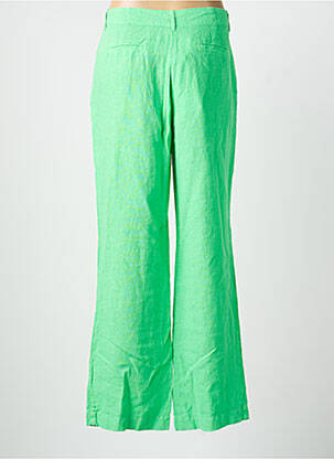 Pantalon droit tissage crêpe taille normale vert SIGNE NATURE femme