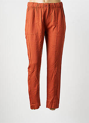 Pantalon slim taille haute taille haute orange LA FEE MARABOUTEE femme