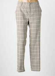 Pantalon droit tissage crêpe taille normale beige SIGNE NATURE femme