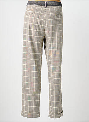 Pantalon droit tissage crêpe taille normale beige SIGNE NATURE femme