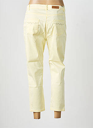 Pantalon 7/8 tissage popeline taille normale jaune ANTONELLE femme