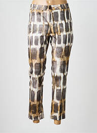 Pantalon 7/8 taille à pinces taille normale marron MKT STUDIO femme