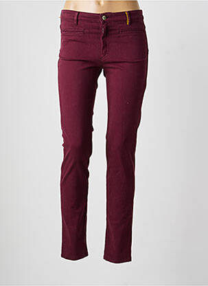 Jeans coupe slim stretch taille normale rouge COUTURIST femme