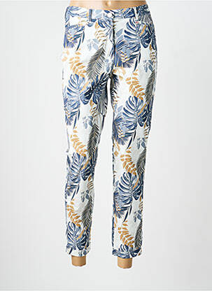 Pantalon 7/8 tissage popeline taille normale blanc TONI DRESS femme