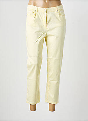 Pantalon 7/8 tissage popeline taille normale jaune ANTONELLE femme