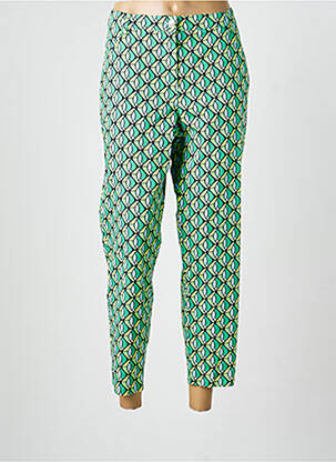 Pantalon 7/8 fermeture zippée sous rabat boutonné vert BETTY BARCLAY femme