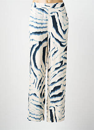 Pantalon droit tissage popeline taille normale bleu SIGNE NATURE femme