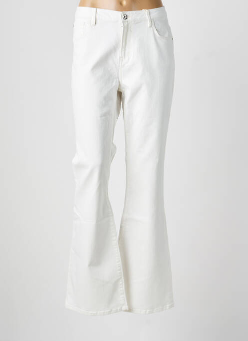 Jean coupe flare stretch taille normale blanc GARCIA femme
