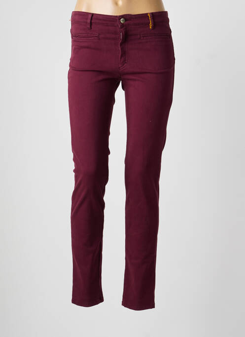 Jeans coupe slim stretch taille normale rouge COUTURIST femme