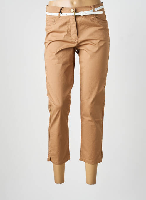 Pantacourt tissage popeline taille normale marron BETTY BARCLAY femme