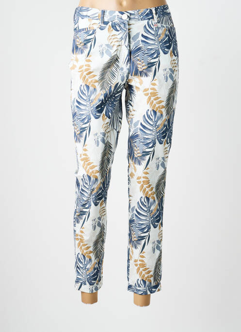 Pantalon 7/8 tissage popeline taille normale blanc TONI DRESS femme