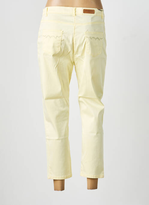 Pantalon 7/8 tissage popeline taille normale jaune ANTONELLE femme