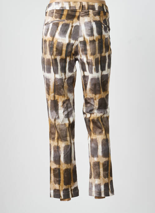 Pantalon 7/8 tissage popeline taille normale marron MKT STUDIO femme